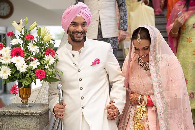Neha Dhupia's Blush Pink Lehenga